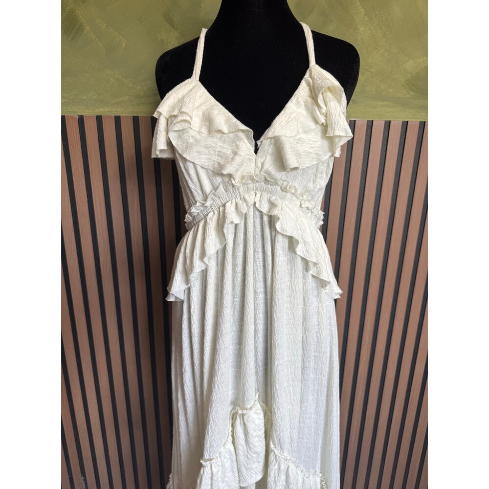 Free People Beach Santa Luz Ruffle Tiered Maxi Dress Snowing Size XL - Picture 4 of 11